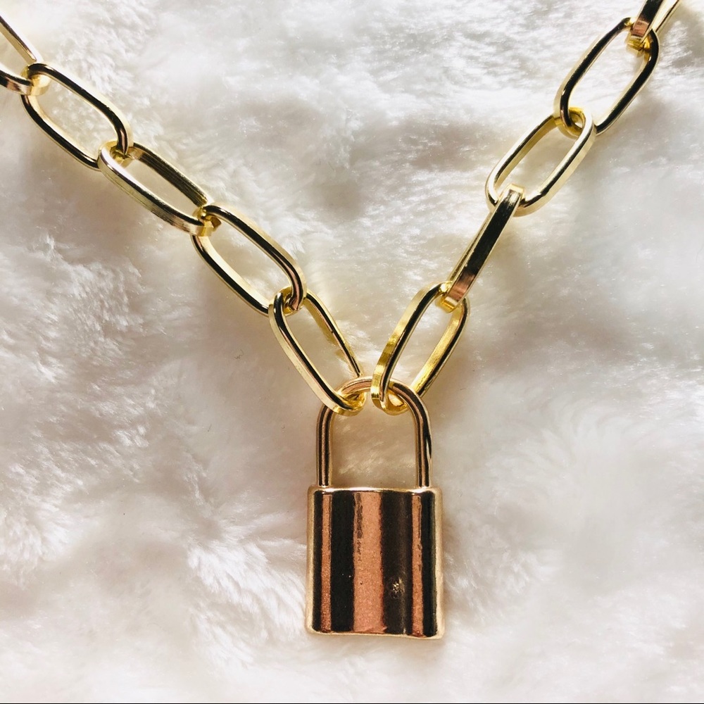 Choker Lock Necklace Layered Necklace - Picture 8 of 9